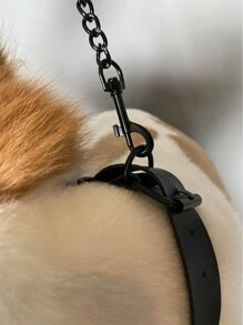 1 set collar y correa para mascotas exagerados personalizados ajustables para exteriores - Negro - Ver 5