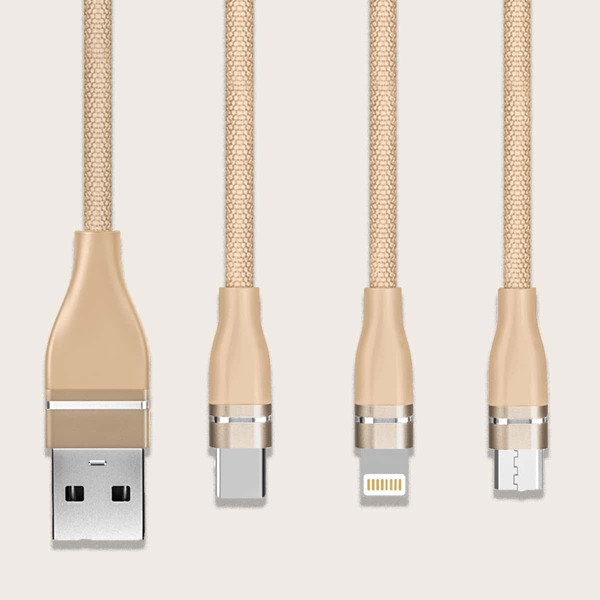 

3 In 1 Braided Data Cable, Champagne