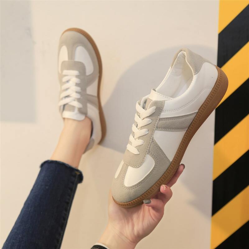 

Two Tone Lace-up Front Sneakers, Grey