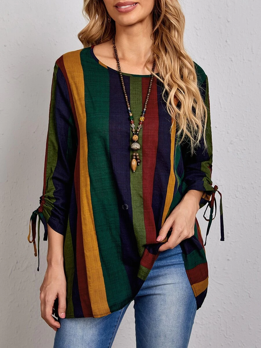 Áo sơ mi Dây kéo Sọc Giải trí - Nhiều màu - Xem 1