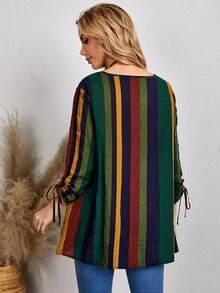 Áo sơ mi Dây kéo Sọc Giải trí - Nhiều màu - Xem 2