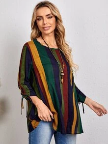 Áo sơ mi Dây kéo Sọc Giải trí - Nhiều màu - Xem 4