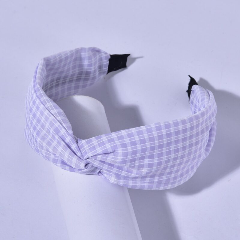 

Plaid Pattern Knot Headband, Multicolor