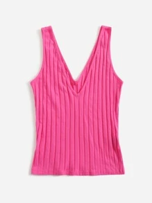 SHEIN Essnce V領素色合身上衣