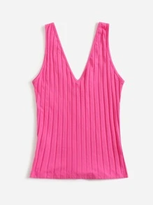 SHEIN Essnce V領素色合身上衣