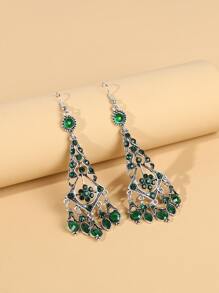 EMERY ROSE 水鑽裝飾耳墜 - 綠色 - 查看 3