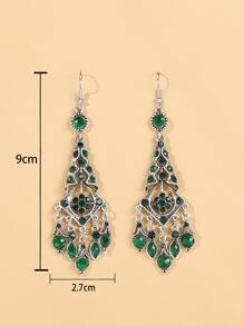 EMERY ROSE 水鑽裝飾耳墜 - 綠色 - 查看 5