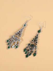 EMERY ROSE 水鑽裝飾耳墜 - 綠色 - 查看 4