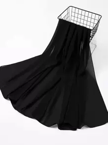 Simple Plain Hijab - Black - View 4