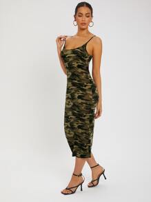 SHEIN SXY Camo Print Cami Bodycon Dress - Multicolor - View 5