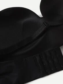 Solid Strapless Push Up Bra - Black - View 4
