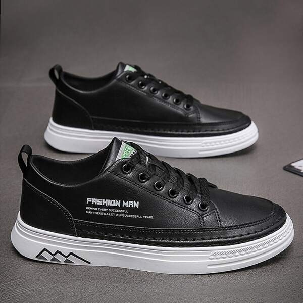 

Men Two Tone Graphic Skate Shoes, Black