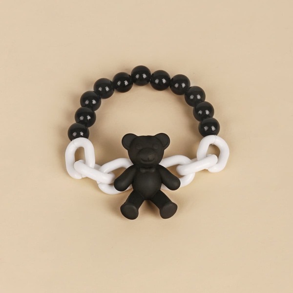 

Cartoon Bear Detail Bracelet, Black and white