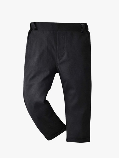 بنطلون موحدة اللون خصر مرن ولد طفل