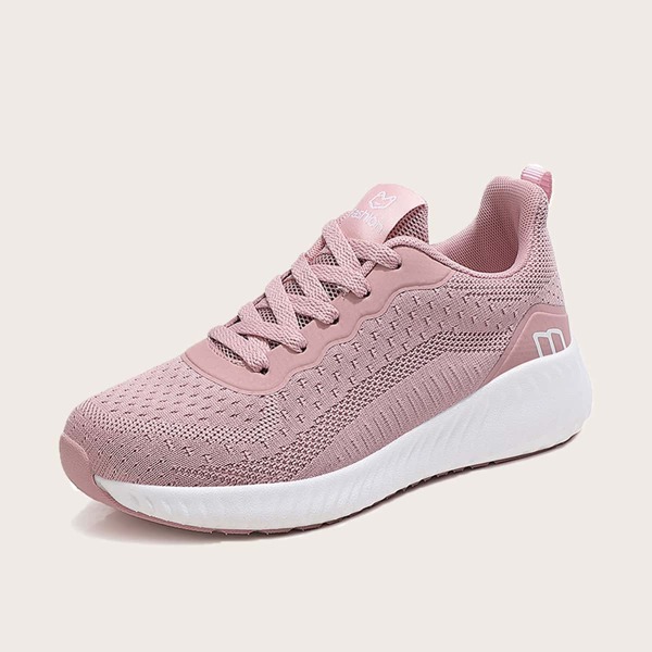 

Breathable Lightweight Lace Up Front Running Shoes, Pink