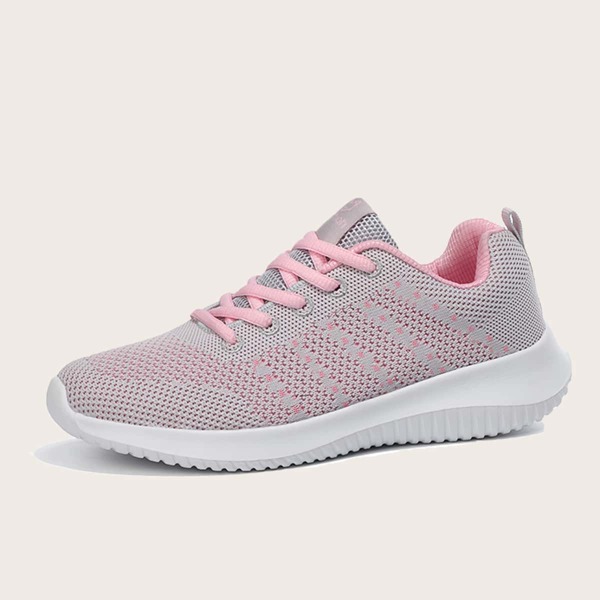 

Breathable Lightweight Lace Up Front Running Shoes, Grey