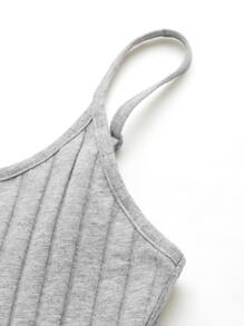 SHEIN EZwear 羅紋針織吊帶上衣 - 淺灰色 - 查看 4