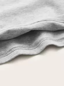 SHEIN EZwear Summer Outfits Solid Cami Top & Split Hem Grid Skirt Set - Light Grey - View 4