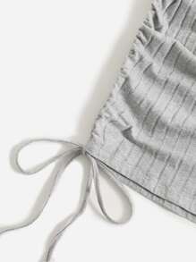 Muchica 抽褶抽繩包臀連衣裙 - 淺灰色 - 查看 5