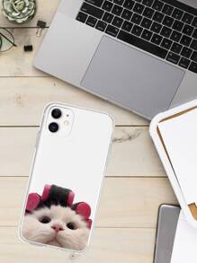 可愛貓透明手機殼 - 無色 - 查看 2