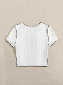 Muchica T-Shirt mit gekräuseltem Saum und Farbblock