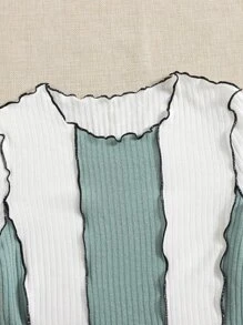 Muchica T-Shirt mit gekräuseltem Saum und Farbblock