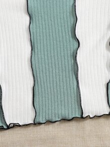 Muchica T-Shirt mit gekräuseltem Saum und Farbblock