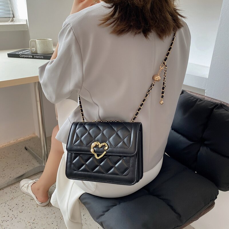 

Quilted Flap Crossbody Bag, Black