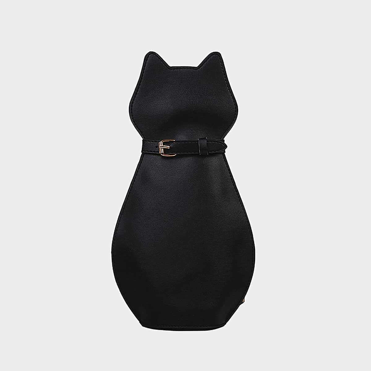 

Cat Shaped Sling Bag, Black