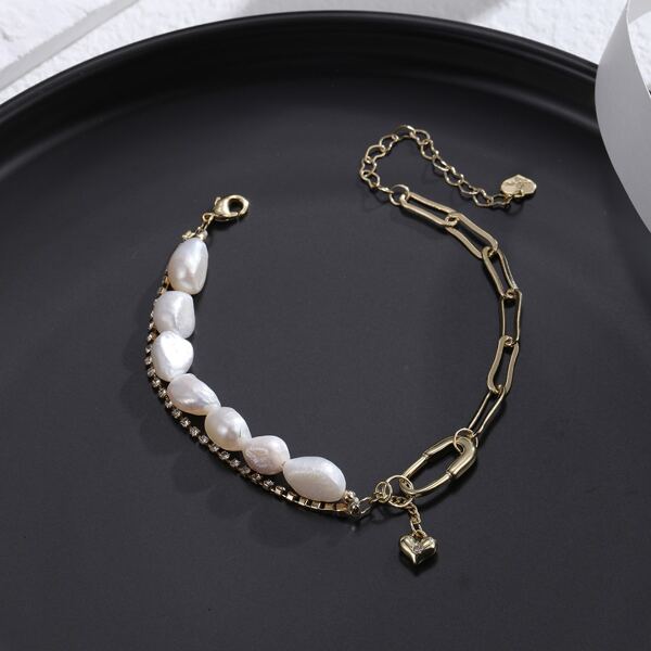 

14K Gold Plated Pearl Decor Bracelet