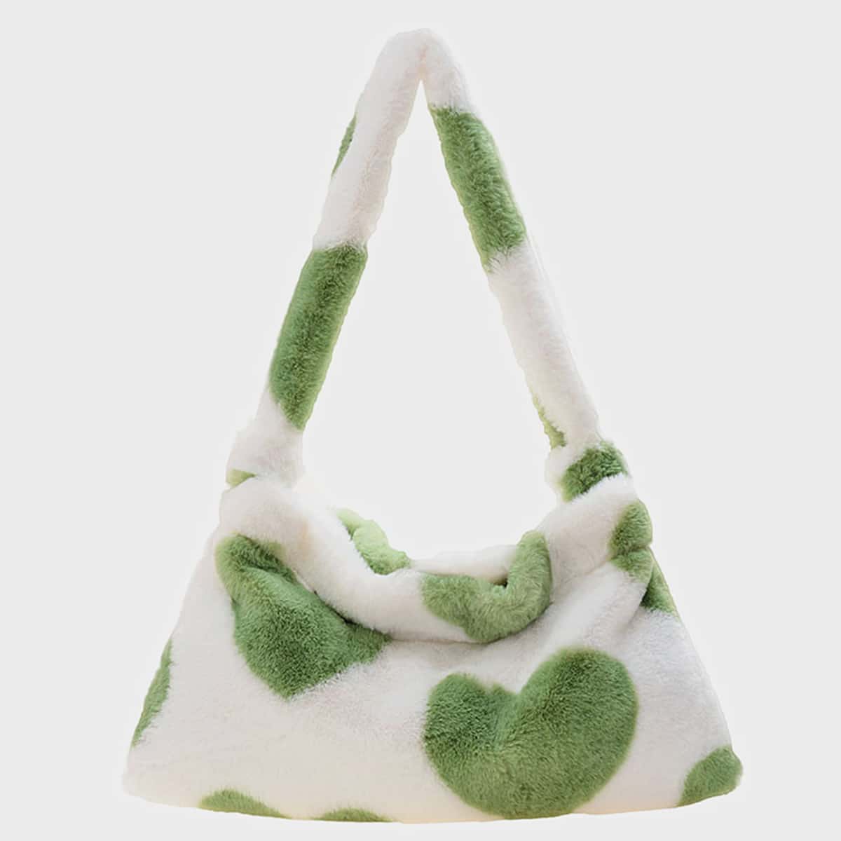 

Heart Pattern Fluffy Shoulder Bag, Multicolor