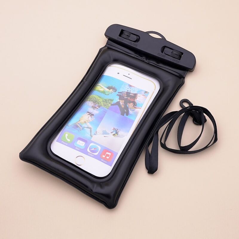 

Clear Waterproof Phone Bag, Black