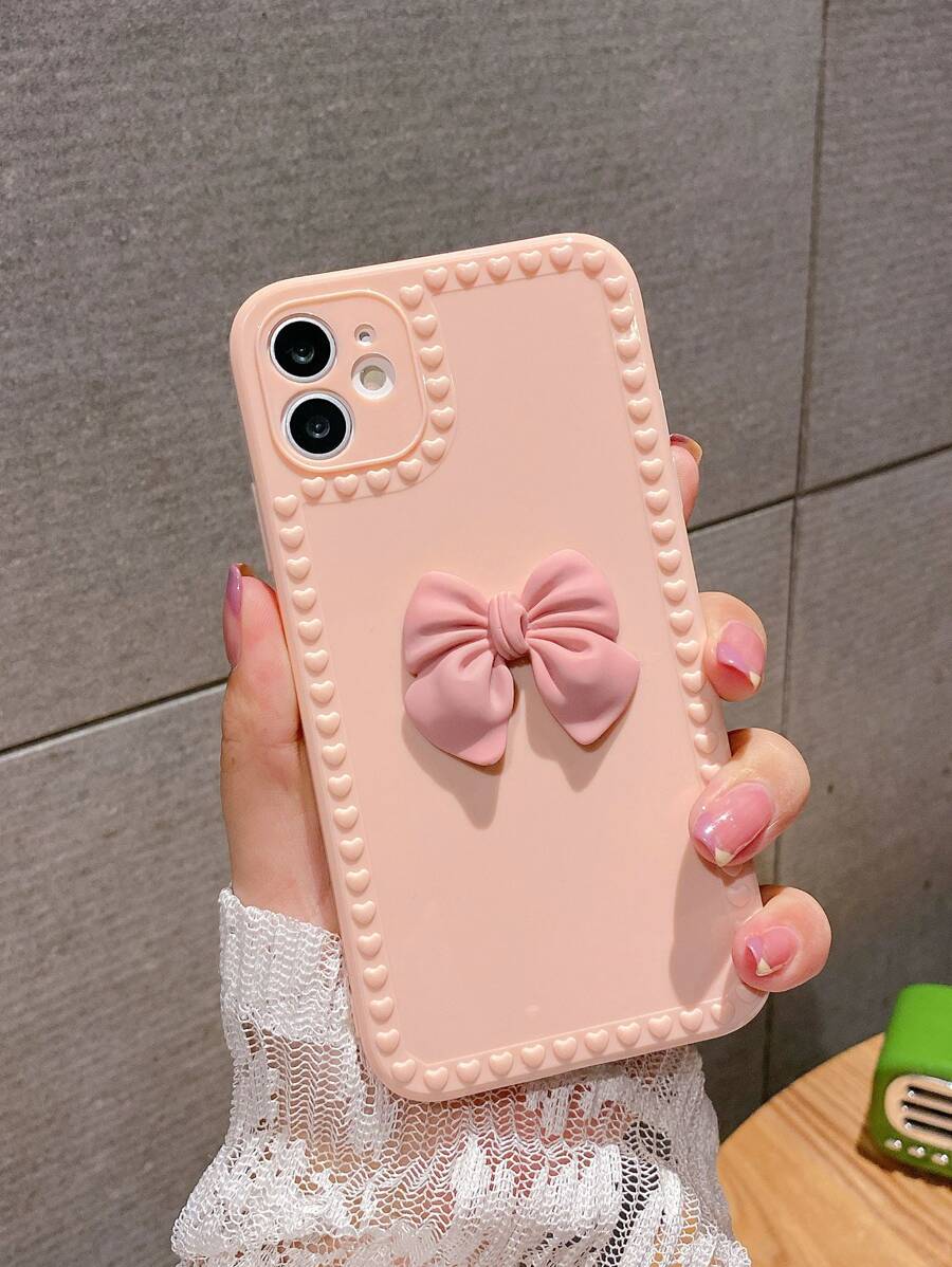 Bowknot Decor Phone Case - Pink - View 1