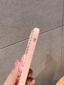 Bowknot Decor Phone Case - Pink - View 3