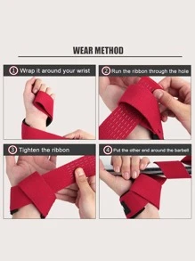 1pair Weighting Lifting Straps - Red - View 5