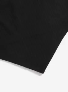 SHEIN Teen Girls Asymmetrical Hem Cami Top - Black - View 4