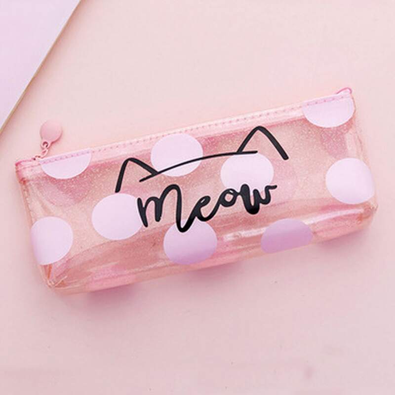 

1pc Glitter Pencil Case, Pink