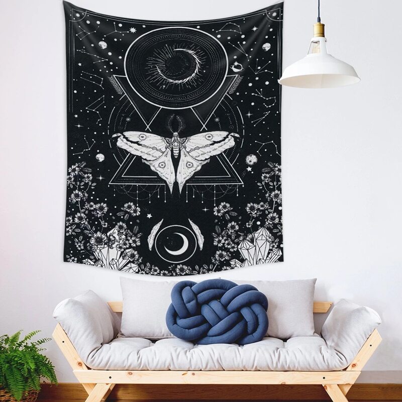 

Butterfly Print Tapestry, Black and white