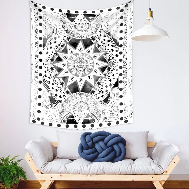 Sun Print Tapestry, Black and white