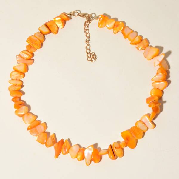 

Natural Shell Necklace, Orange