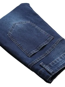 ROMWE MEN Jeans desgarro - Azul lavado oscuro - Ver 3