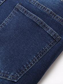 ROMWE MEN Jeans desgarro - Azul lavado oscuro - Ver 5