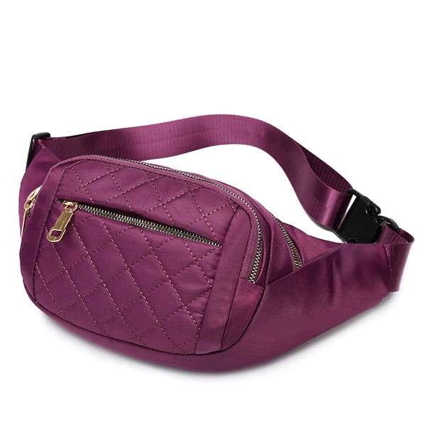 

Minimalist Quilted Fanny Pack, Purple