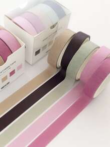 5rolls Solid Color Washi Tape - Multicolor - View 1