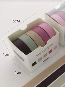 5rolls Solid Color Washi Tape - Multicolor - View 3