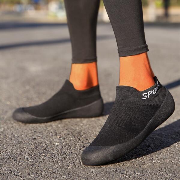 

Letter Graphic Slip On Sneakers, Black