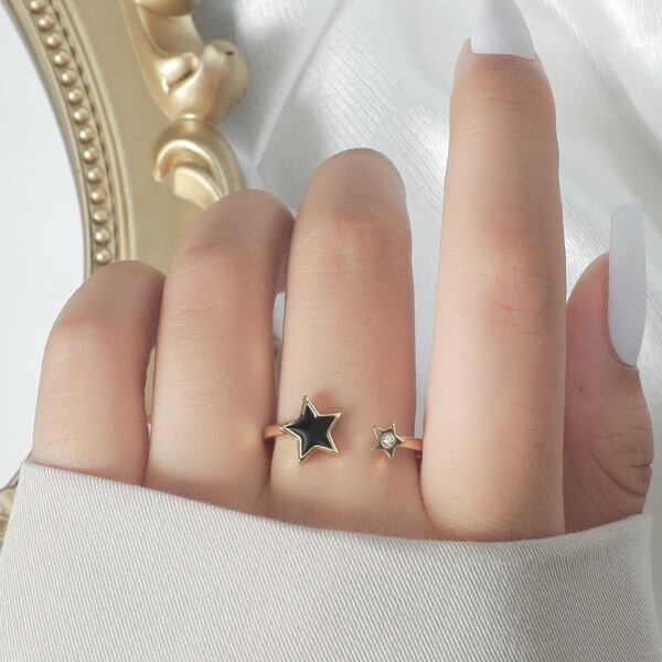 

18K Gold Plated Star Decor Cuff Ring