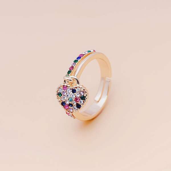 

Rhinestone Decor Ring, Gold