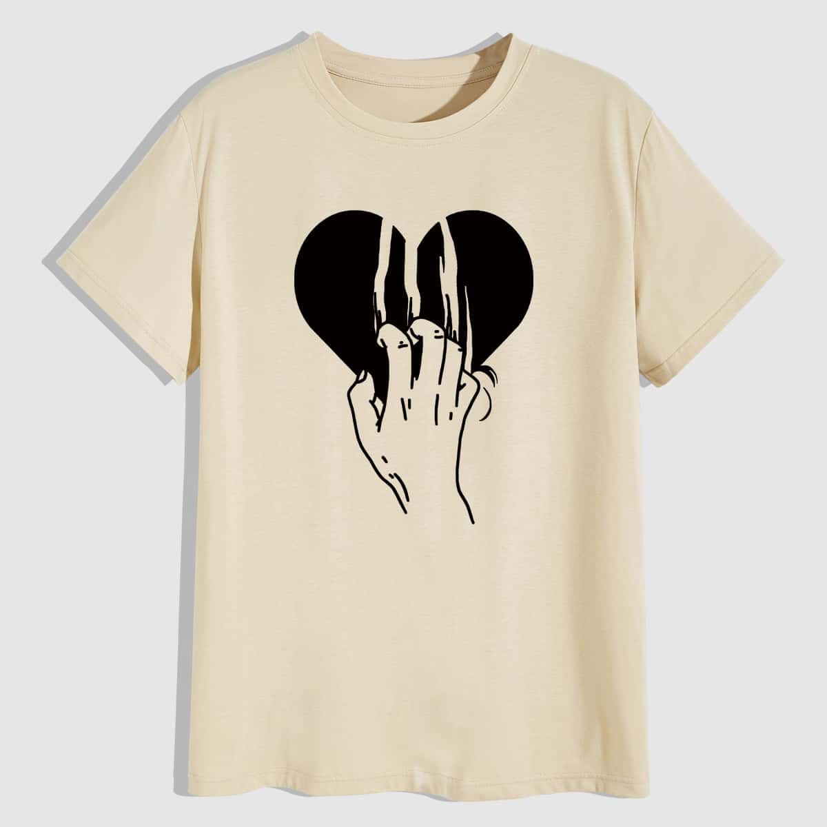 

Guys Heart & Hand Graphic Tee, Khaki