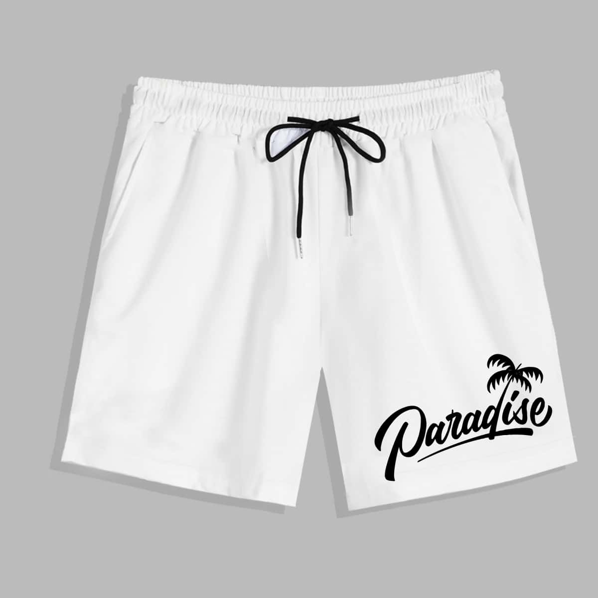 

Guys Letter Graphic Shorts, White